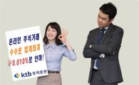 KTB證, "온라인 수수료 0.010%로 인하..업계 최저"