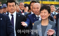 [포토]안내 받으며 입장하는 박근혜 후보
