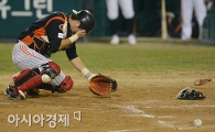 [포토] 쓰러지는 강민호