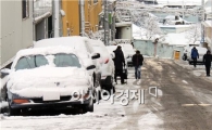 [포토]빙판길로 변한 주택가 도로 