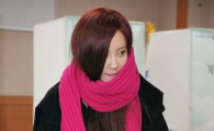[포토]티아라 효민, 조심스러운 한 표~