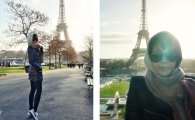 황혜영 에펠탑 사진, '시크한 파리지앵' 변신
