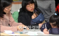 [포토]교실 둘러 보는 예비 초등학생과 아버지