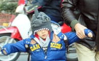 [포토]"아빠 앞이 안 보여요"
