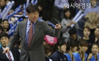 [포토] 작전지시 내리는 신한은행 임달식 감독