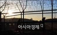 [포토]해지는 임진각, 철책선 주변 이동하는 육군 장병들