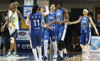 [포토] 삼성생명 '점수 벌려나가자!'