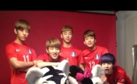 B.A.P 유니폼 인증샷, "여자 축구 대표팀을 응원합니다!"