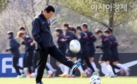 [포토] 훈련하는 축구국가대표팀과 최강희 감독
