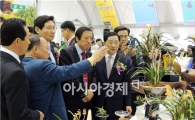 [포토]난에 관해 설명듣는 안병호 함평군수