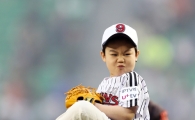 [포토] 시구하는 리틀싸이 황민우 '우완 정통파에요'