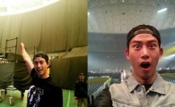 택연 도쿄돔 인증샷, "왔다! 크네잉" 깨알 표정 눈길