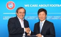 정몽규 축구협회장, 플라티니 UEFA회장 방문
