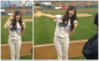 소녀시대 티파니, 美 LA 다저스 경기 패대기 시구 '화제'