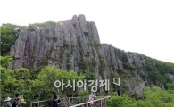 [포토]무등산 주상절리 '서석대' 구경하는 등산객들