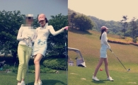 홍수아 골프 인증샷…'여신 자태'로 필드 활보 