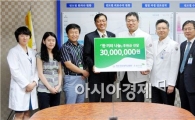 화순전남대병원 임직원, 3000만원 모아 어린이재단 전달