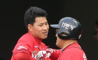 [포토] 김상현-조인성 '기쁨은 팔꿈치로 나눠요'