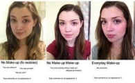 화장 두께 반응 실험, "민낯 부담스러워"