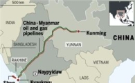 중국-미얀마 가스관 열렸다..정식 가동 시작