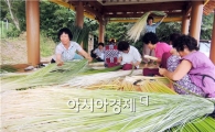 [포토]왕골 박피 작업하는 주민들 구슬땀