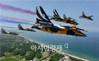 강릉 앞바다 수놓은 공군 블랙이글팀