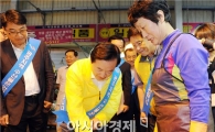 수산물시장에서 직접 방사선 측정나선 강운태 광주시장 