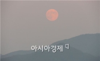 [포토]산등성이 걸린 '수퍼'보름달