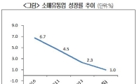 국내 소매유통업 성장률 둔화세 '뚜렷'