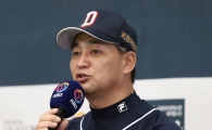 [포토] 김진욱 감독 '두산에 좋은 기운이 모여들고 있어요'