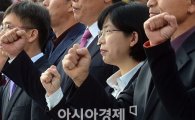 [포토]구호 외치는 이정희 통합진보당 대표 