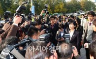 [포토]가로막힌 이정희 통합진보당 대표 