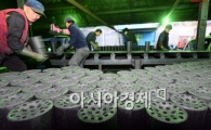 [포토]추위 속 바쁜 연탄 공장