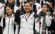 [포토] 이상화-김연아와 화이팅 외치는 정홍원 총리