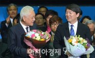 [포토]활짝 웃는 김한길·안철수 공동대표