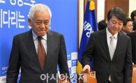 [포토]회의 참석하는 김한길·안철수 공동대표