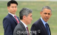 [포토]오바마 미 대통령, 성 김 주한미대사와 대화
