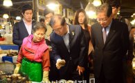 [포토]노량진 수산시장 찾은 박원순 후보