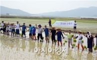 [포토]통일을 기원하면서 모내기합니다