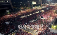 [포토]붉게 물든 광화문광장