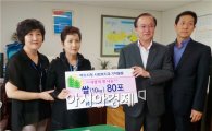 한국주택금융공사, 여수지역 소회계층에 백미 전달