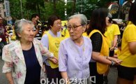 [포토]서명전달 위해 일본대사관으로 향하는 길원옥 김복동 할머니 