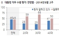 朴대통령 국정수행 "국민 절반은 긍정적, 절반은 부정적 엇갈려"