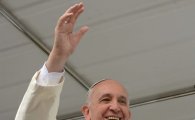 [포토]밝게 웃는 프란치스코 교황 