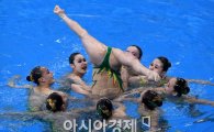 [포토]화려한 연기 펼치는 북한 싱크로나이즈드 대표팀