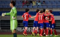 [포토]선제골 세리머니하는 여자 축구대표팀
