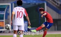 [포토]정설빈,'북한 상대로 그림같은 프리킥 골'