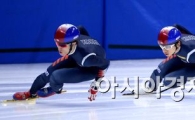 [포토]훈련하는 쇼트트랙 신다운·곽윤기·이정수