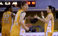 [포토]비키바흐와 하이파이브하는 변연하