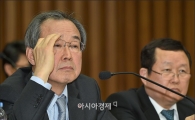 [포토]안경 고쳐쓰는 서문규 석유공사 사장